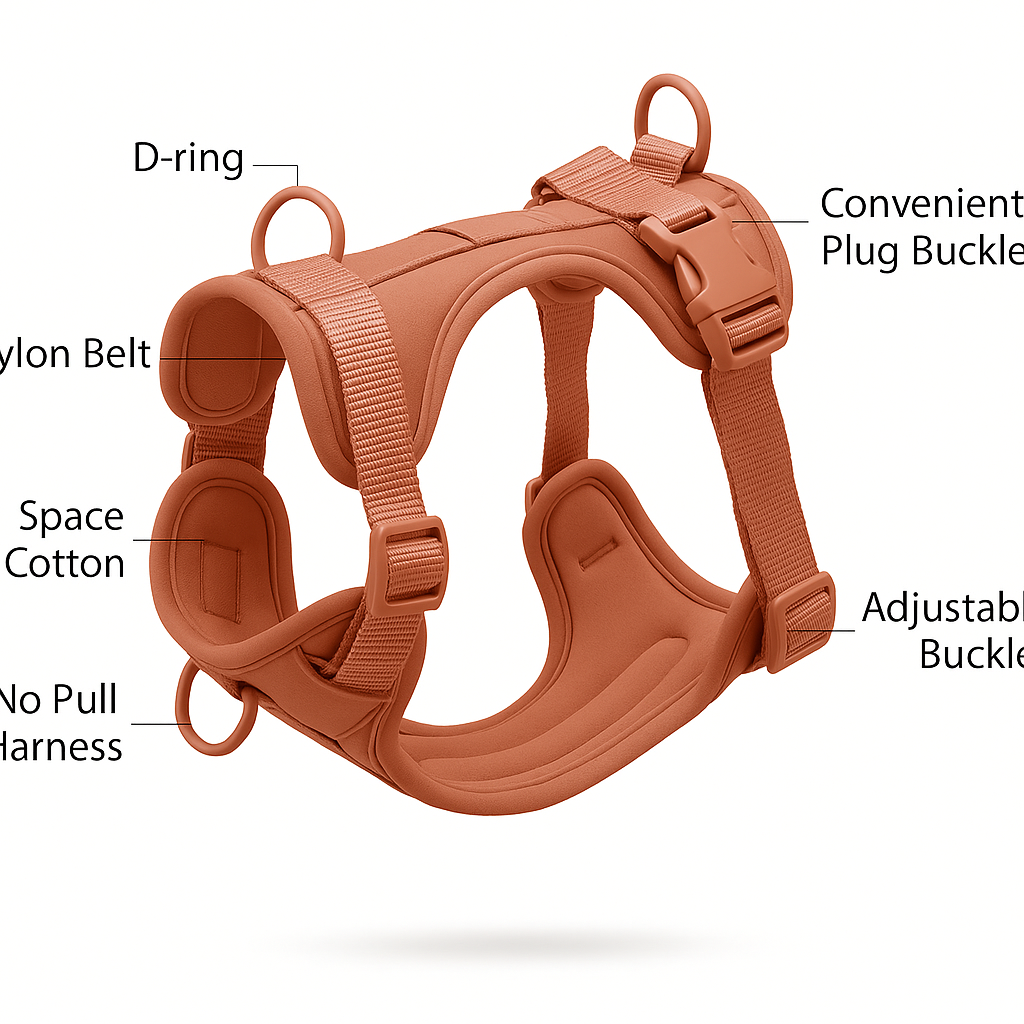 Dog Harness - Dark Coral
