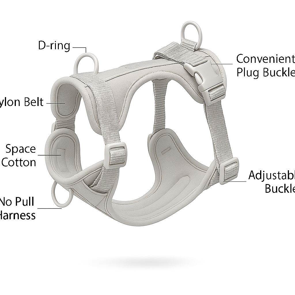 Dog Harness - Light Grey